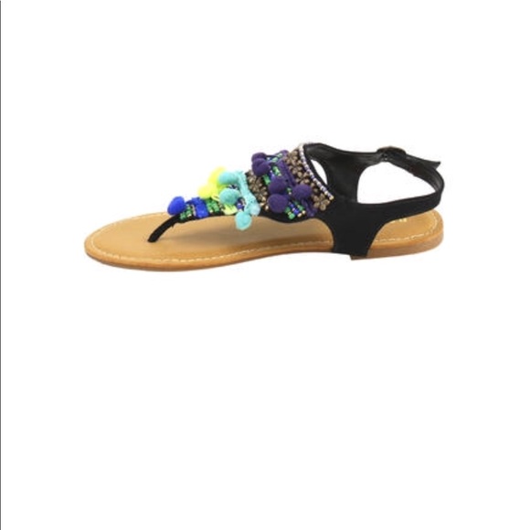BAMBOO Women's Pompom Slingback sandal - Picture 3 of 8